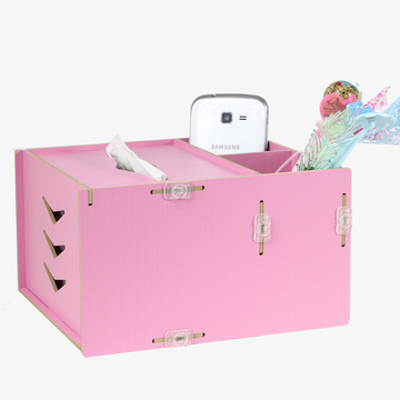 新品多功能纸巾盒时尚桌面收纳盒木质抽纸盒可爱居家创意盒子JT07