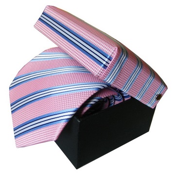 七匹狼正品领带 粉色条纹男士正装商务结婚领带桑蚕丝领带 J8052