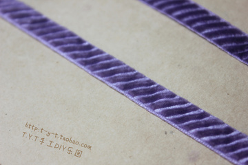丝绒带配饰辅料DIY发夹材料1CM紫色斜纹单面植绒带新品特惠1元1米