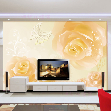 3d立体大型壁画 客厅电视背景墙壁画壁纸墙纸卧室温馨无缝自粘