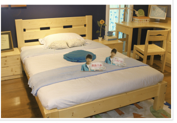 松木床 实木双人床特价 新款1.8米全实木1.5米单人床1.2米儿童床