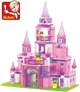 快乐小鲁班模型拼装积木塑料拼插女孩儿童益智玩具公主城堡
