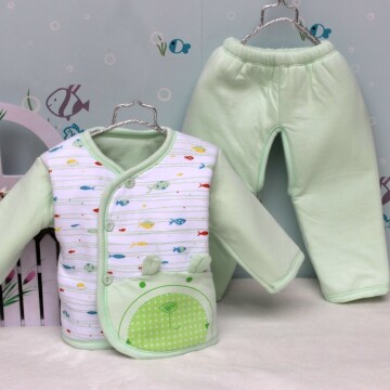中国宝贝-加厚款婴儿套装 BABY新生宝宝上衣+裤子纯棉儿童服装