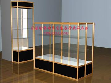 钛铝合金展示柜 样品展示柜 玻璃展柜 精品货架 首饰精品柜可定做