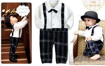 男童绅士春秋装新生婴儿服装刚出生宝宝连体衣服0-3个月0-1岁BB衫