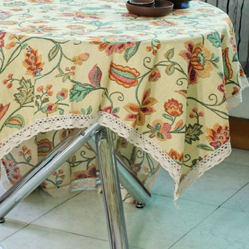 新款包邮 生如夏花 田园地中海欧式布艺桌布台布餐桌茶几布太阳花