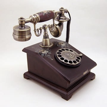 电话机 实木 拨盘 转盘 旋转 韩式 复古仿古电话机 机械铃 包邮