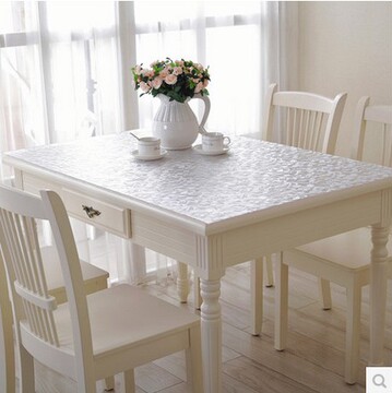 磨砂水晶板PVC餐桌垫 玫瑰花软玻璃餐桌布 防水免洗透明 亏本促销