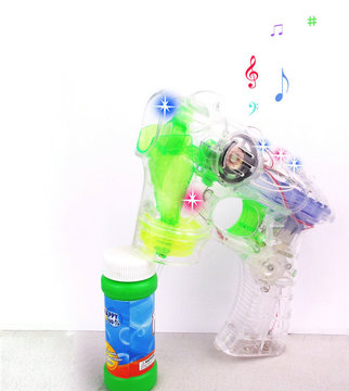 宝宝电动玩具枪 全自动透明泡泡枪灯光音乐泡泡机 儿童玩具吹泡泡