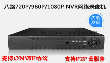 8路1080P NVR 云服务网络硬盘录像机 ONVIF协议支持海康大华系统