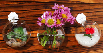 克鲁索CORUSO 欧式现代时尚挂壁玻璃花瓶 水晶花瓶 家居装饰摆件