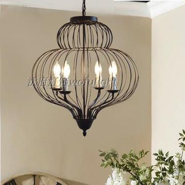 欧式复古创意鸟笼吊灯，客厅酒店包厢大厅蜡烛吊灯，设计师的灯。