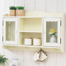 地中海风格客厅实木白色置物架 新款时尚韩式田园清新置物柜壁柜