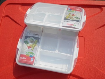 食品级塑料四格分餐盒 微波加热便当式饭盒 多格分外送加厚学生用