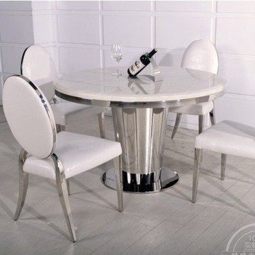 不锈钢餐台 钢化玻璃饭桌 现代简约餐桌 圆形客厅家具h7956#茶几