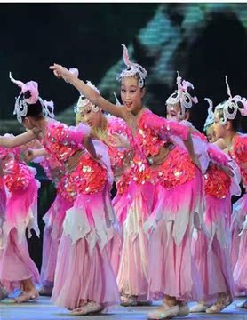 小荷风采傣族儿童舞蹈服演出服群舞卿卿鱼儿跃舞蹈服表演服广场舞