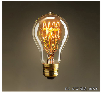 E27-60W 爱迪生个性创意 装饰螺旋复古怀旧灯泡现货厂家直销