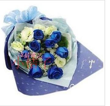 浪漫情人节苏州同城速递10朵蓝玫瑰送爱人送朋友新区相城区鲜花店