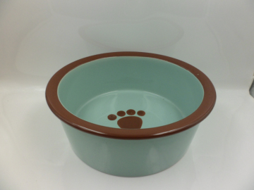 陶瓷宠物碗 宠物用品 小脚印图案 猫狗碗盆