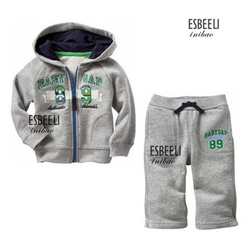 ESBEELI gap 灰色帅气运动全棉二件套套装/运动装 送礼首选童