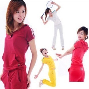 特价2015夏装新款纯棉短袖韩版女装运动服短半袖长裤休闲女款套装