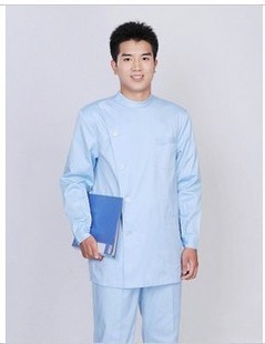 口腔男医生分体工作服长袖套装环保面料质量保证-66白色医护制服