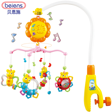 婴儿旋转音乐床铃风铃可夹床沿床头0-1岁儿童玩具电动床头铃挂铃