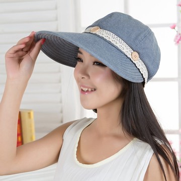 夏帽子女韩版潮防紫外线可折叠防晒遮阳帽可拆卸空顶帽遮脸太阳帽