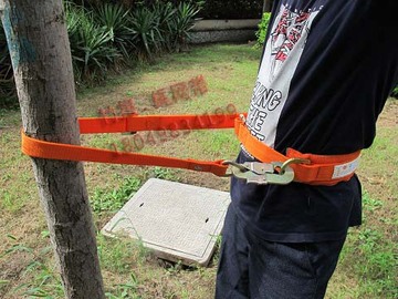 电工围杆作业安全带红色款带护腰垫高空作业安全带电工安全绳