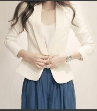 璐紫怡时尚秋装新款短款修身长袖韩版小西服西装 女 休闲外套
