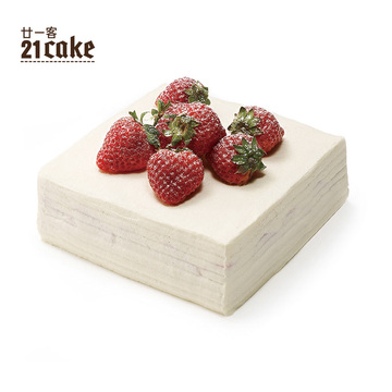 21cake春节年会新鲜鲜奶草莓水果淡奶油生日蛋糕同城配送 卡百利
