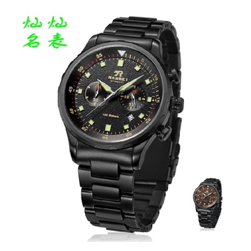 分期罗西尼手表夜光运动手表多功能表男表YD5543不锈钢表带日历