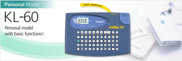 现货实惠型便携式英文卡西欧标签打印机KL-60送标签样带一盒