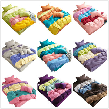 床上用品纯棉四件套全棉1.8米床笠被套纯色床单被罩4件套特价包邮