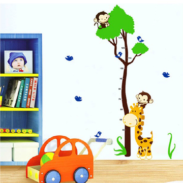 特价墙贴 卡通卧室客厅可移除墙贴纸儿童房幼儿园装饰贴画身高贴