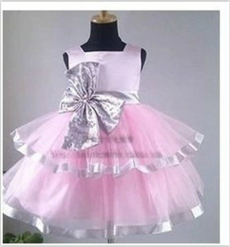 2015特价包邮童装的粉红色纱裙女童 连衣裙 母 女装裙子婚纱
