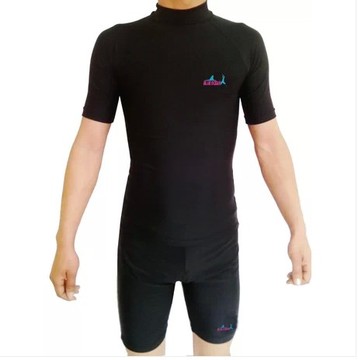 经典 短袖分体游泳衣 两件套 情侣 冲浪衣 UPF 50+防晒衣 潜水服