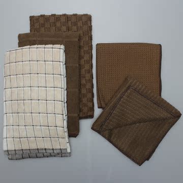 厨用方巾5条装珊瑚绒清洁巾地板抹布强吸水吸灰不掉毛拖把夹布