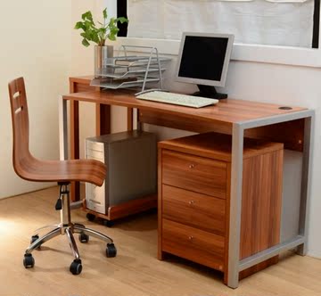 简约现代中式实木板式梨木色樱桃红书桌电脑桌 学习桌 办公桌