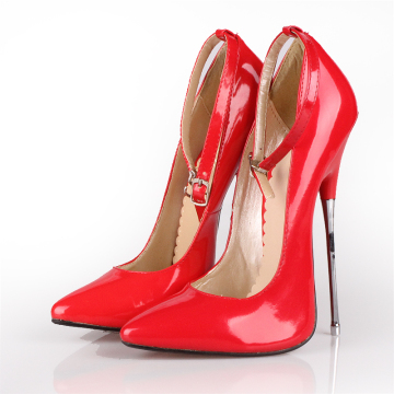 特价甜美淑女系列 红色16CM超高跟鞋 大码女鞋 金属细跟