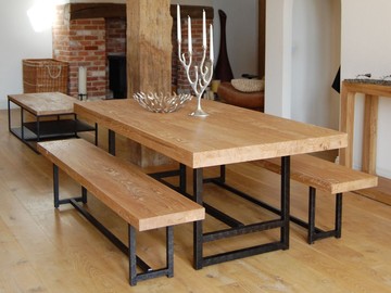 铁艺复古做旧实木餐桌会员桌椅子长凳桌椅组合休闲办公桌书桌定制