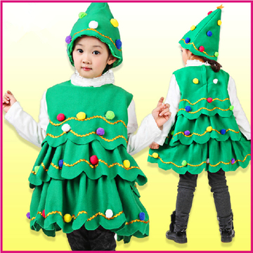 儿童万圣节圣诞服表演服女童圣诞节演出服装圣诞宝宝服饰圣诞树