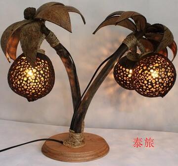 泰国特色纯手工工艺椰子壳椰子灯 包邮