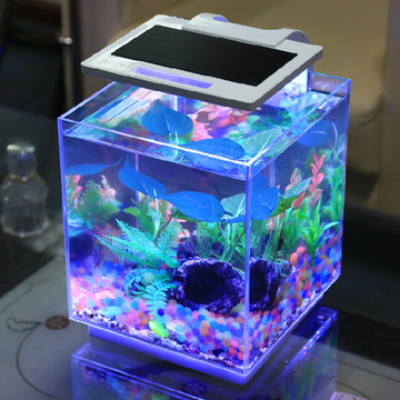 包邮森森鱼缸水族箱 HKL-250 迷你桌面超白玻璃小鱼缸办公室 客厅
