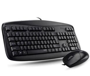 雷柏N3810办公游戏键鼠套装 防水静音有线键盘鼠标套装 PS/2圆口