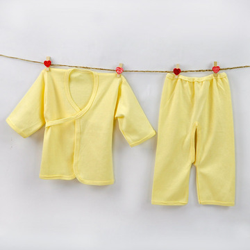 安琪娃内衣四季童装 全棉系带和尚服 婴儿装内衣 纯色 包脚平角