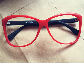 韩版潮人复古板材正品男女通用红黑拼接大框眼镜框