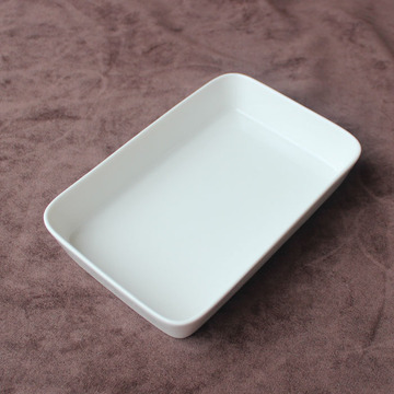 西式瓷器餐具 烤盘 菜盘 长方形牛排盘 白色骨瓷盘 盘子 托盘