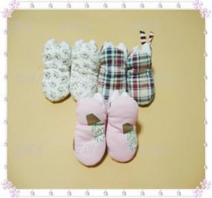 纯棉布 超柔软暖和 宝宝棉鞋套/婴儿加大加厚棉鞋5-10个月