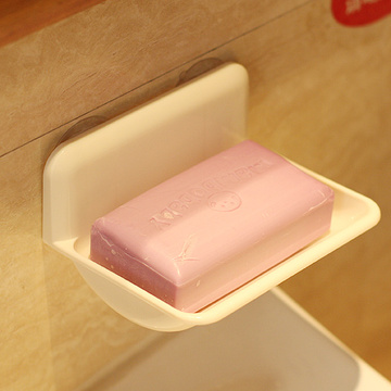 日本KM吸盘香皂盒吸墙皂盒壁挂式方形香皂架皂盘皂碟吸墙置物架